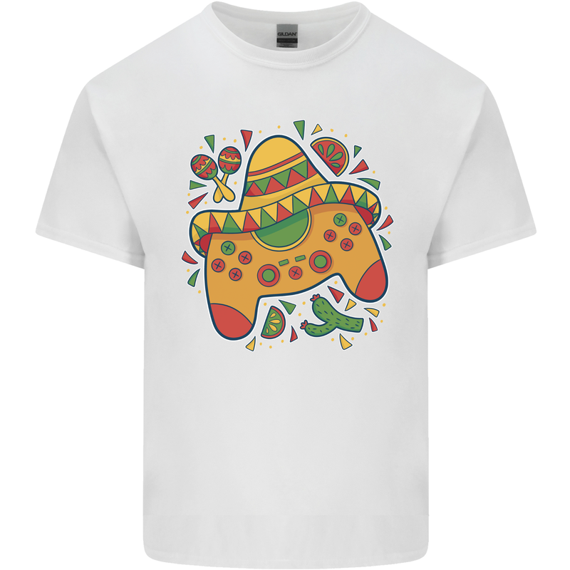 Mexican Joypad Gaming Video Games Joystick Mens Cotton T-Shirt Tee Top White