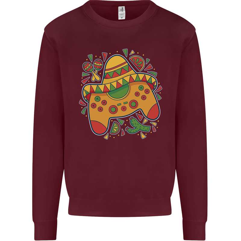 Mexican Joypad Gaming Video Games Joystick Mens Sweatshirt Jumper Maroon