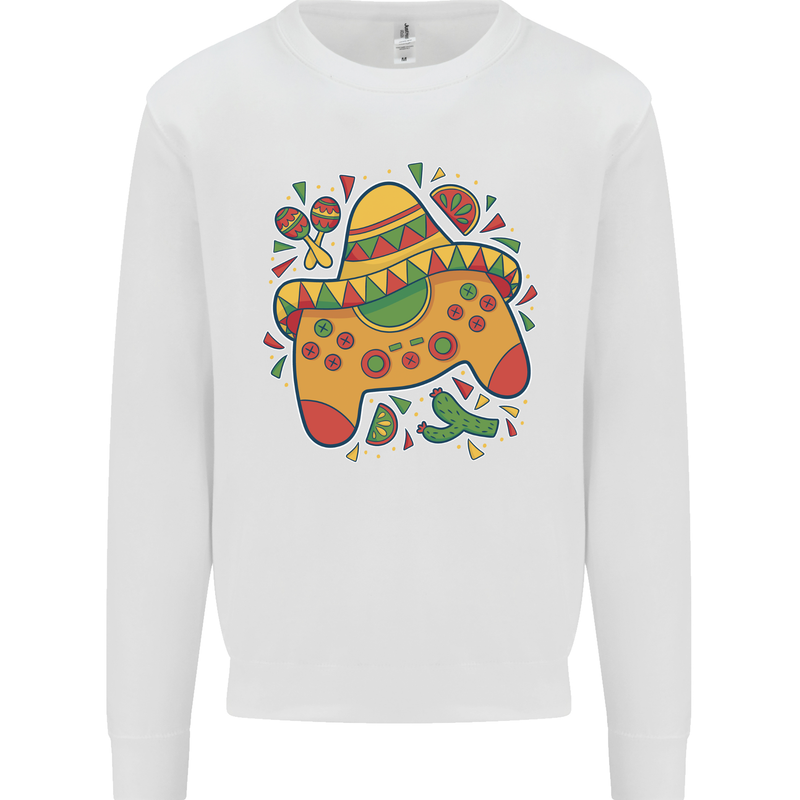 Mexican Joypad Gaming Video Games Joystick Mens Sweatshirt Jumper White