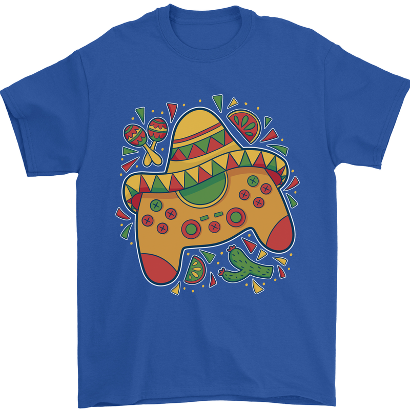 Mexican Joypad Gaming Video Games Joystick Mens T-Shirt 100% Cotton Royal Blue