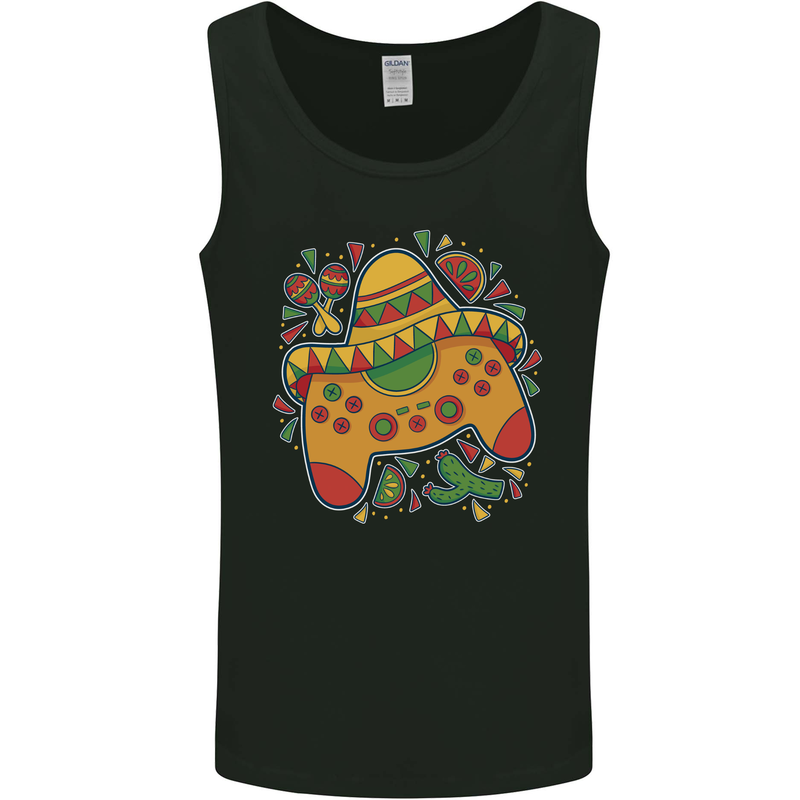 Mexican Joypad Gaming Video Games Joystick Mens Vest Tank Top Black