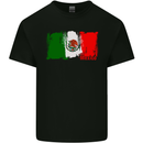 Mexico Football Distressed Flag Kids T-Shirt Childrens Black