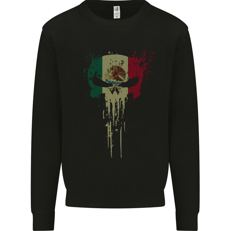 Mexico Skull Gym Training Bodybuilding Mens Sweatshirt Jumper Black