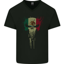 Mexico Skull Gym Training Bodybuilding Mens V-Neck Cotton T-Shirt Black