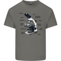 Microscope Diagram Mens Cotton T-Shirt Tee Top Charcoal