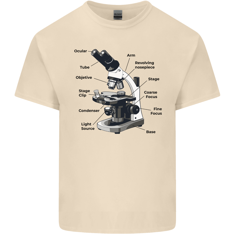 Microscope Diagram Mens Cotton T-Shirt Tee Top Natural