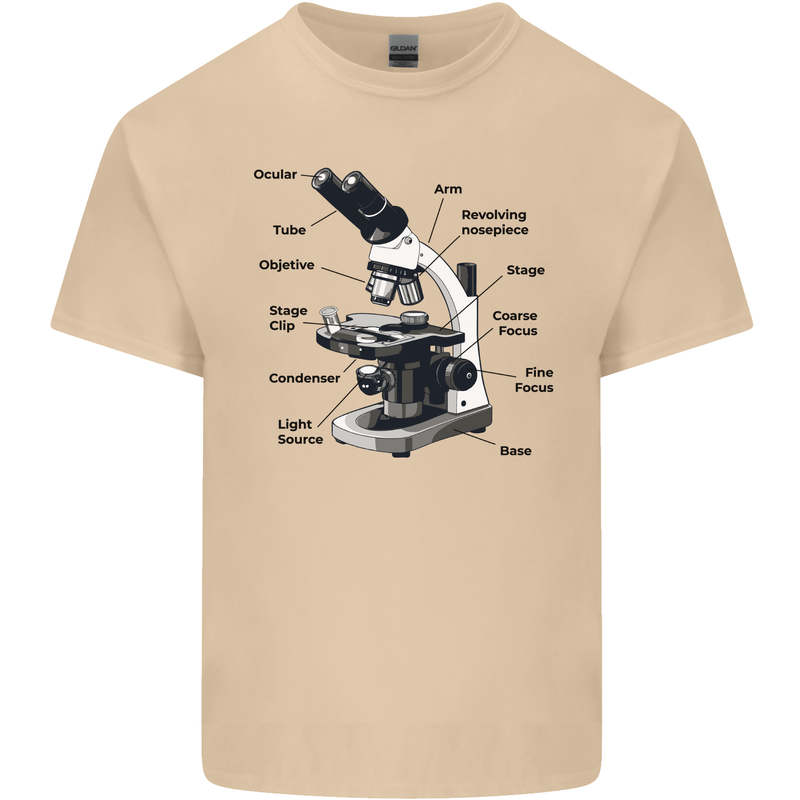 Microscope Diagram Mens Cotton T-Shirt Tee Top Sand