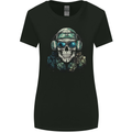 Military Skull Army Marines Artillery Soldier Womens Wider Cut T-Shirt Black