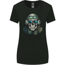 Military Skull Army Marines Artillery Soldier Womens Wider Cut T-Shirt Black