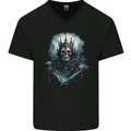 Minister of Evil Skull Mens V-Neck Cotton T-Shirt Black