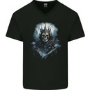 Minister of Evil Skull Mens V-Neck Cotton T-Shirt Black