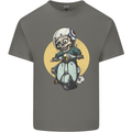 Mod Scooter Moped Skull Mens Cotton T-Shirt Tee Top Charcoal