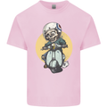 Mod Scooter Moped Skull Mens Cotton T-Shirt Tee Top Light Pink
