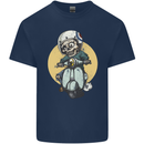 Mod Scooter Moped Skull Mens Cotton T-Shirt Tee Top Navy Blue