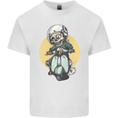 Mod Scooter Moped Skull Mens Cotton T-Shirt Tee Top White