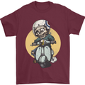 Mod Scooter Moped Skull Mens T-Shirt 100% Cotton Maroon