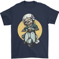 Mod Scooter Moped Skull Mens T-Shirt 100% Cotton Navy Blue