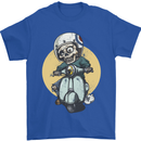 Mod Scooter Moped Skull Mens T-Shirt 100% Cotton Royal Blue