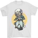 Mod Scooter Moped Skull Mens T-Shirt 100% Cotton White