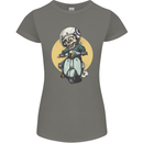 Mod Scooter Moped Skull Womens Petite Cut T-Shirt Charcoal