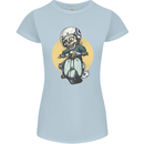 Mod Scooter Moped Skull Womens Petite Cut T-Shirt Light Blue