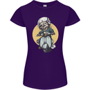 Mod Scooter Moped Skull Womens Petite Cut T-Shirt Purple