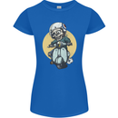 Mod Scooter Moped Skull Womens Petite Cut T-Shirt Royal Blue
