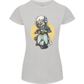 Mod Scooter Moped Skull Womens Petite Cut T-Shirt Sports Grey