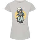 Mod Scooter Moped Skull Womens Petite Cut T-Shirt Sports Grey