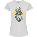 Mod Scooter Moped Skull Womens Petite Cut T-Shirt White