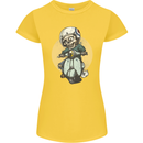 Mod Scooter Moped Skull Womens Petite Cut T-Shirt Yellow