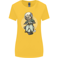 Mod Scooter Moped Skull Womens Wider Cut T-Shirt Yellow