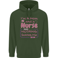 Mom and a Nurse Nothing Scares Me Mothers Day Childrens Kids Hoodie Forest Green