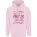 Mom and a Nurse Nothing Scares Me Mothers Day Childrens Kids Hoodie Light Pink