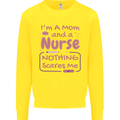 Mom and a Nurse Nothing Scares Me Mothers Day Kids Sweatshirt Jumper Yellow