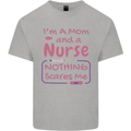 Mom and a Nurse Nothing Scares Me Mothers Day Kids T-Shirt Childrens Sports Grey