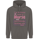 Mom and a Nurse Nothing Scares Me Mothers Day Mens 80% Cotton Hoodie Charcoal