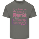 Mom and a Nurse Nothing Scares Me Mothers Day Mens Cotton T-Shirt Tee Top Charcoal