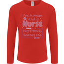 Mom and a Nurse Nothing Scares Me Mothers Day Mens Long Sleeve T-Shirt Red