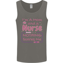 Mom and a Nurse Nothing Scares Me Mothers Day Mens Vest Tank Top Charcoal