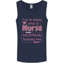 Mom and a Nurse Nothing Scares Me Mothers Day Mens Vest Tank Top Navy Blue