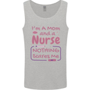 Mom and a Nurse Nothing Scares Me Mothers Day Mens Vest Tank Top Sports Grey