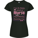 Mom and a Nurse Nothing Scares Me Mothers Day Womens Petite Cut T-Shirt Black