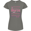 Mom and a Nurse Nothing Scares Me Mothers Day Womens Petite Cut T-Shirt Charcoal