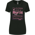 Mom and a Nurse Nothing Scares Me Mothers Day Womens Wider Cut T-Shirt Black