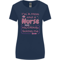 Mom and a Nurse Nothing Scares Me Mothers Day Womens Wider Cut T-Shirt Navy Blue