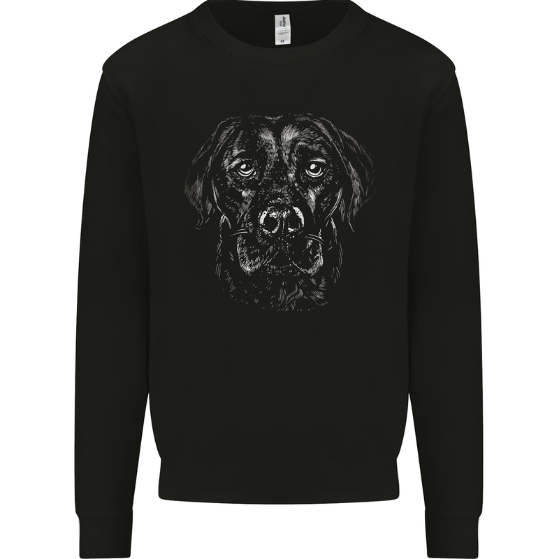 Monchrome Labrador Dog Mens Sweatshirt Jumper Black