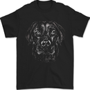 Monchrome Labrador Dog Mens T-Shirt 100% Cotton Black