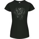 Monchrome Labrador Dog Womens Petite Cut T-Shirt Black