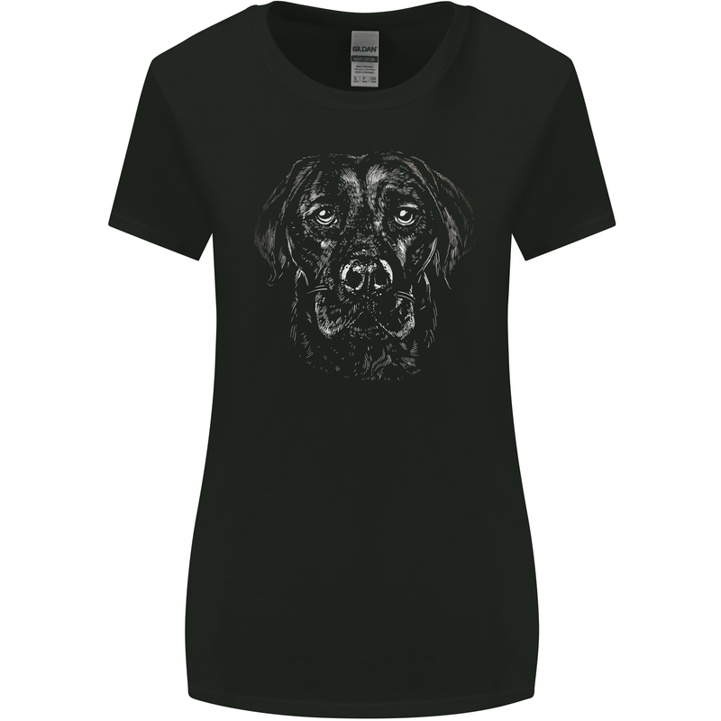 Monchrome Labrador Dog Womens Wider Cut T-Shirt Black